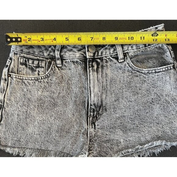 PacSun High Rise Festival Denim Shorts Black acid Wash PAC Sun Size 25 - Picture 4 of 9
